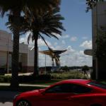 Modernistic airplane sculpture