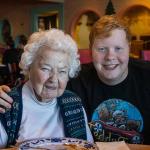 Sam with Grandmother Julee at Lucky Key Chinese Restaurant in Tucker, December 31, 2019