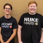 Sam with his Embry-Riddle roommate Jacob from Deltona, Florida at Parents Weekend lunch at Embry-Riddle Aeronautical University, February 1, 2020