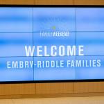 Welcome sign in Embry-Riddle Aeronautical University student union