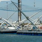 GO Ms Tree and GO Ms Chief, fairing recovery ships docked alongside recovered Falcon 9 first stage