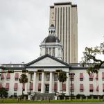 Historic state capitol building of Florida with modern capitol tower behind it