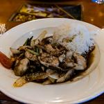 Ginger chicken stir fry at Little Thai Cafe