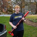 Journey II, Sam's first rocket build at ERAU, flew to altitude of 3,400 feet in first test flight near Melbourne, FL